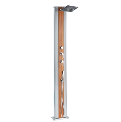 Imagine Dus Solar Hibrid Dada Straight 40L, Gri si Lemn, Poolstar